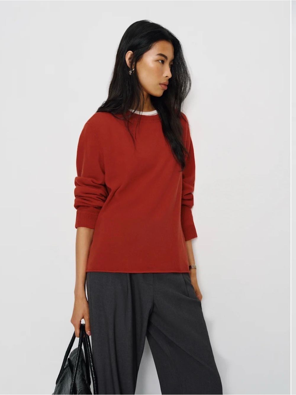 Reformation Cashmere Boyfriend Sweater (M) - SUN-DRIED TOMATO - NWOT - Picture 3 of 8